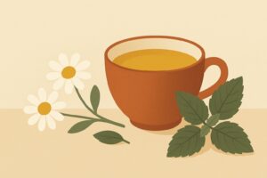 Ilustración de infusiones de hierbas — Aromas de Té