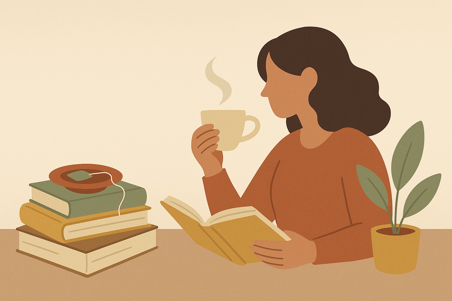 Ilustración: El té en los libros