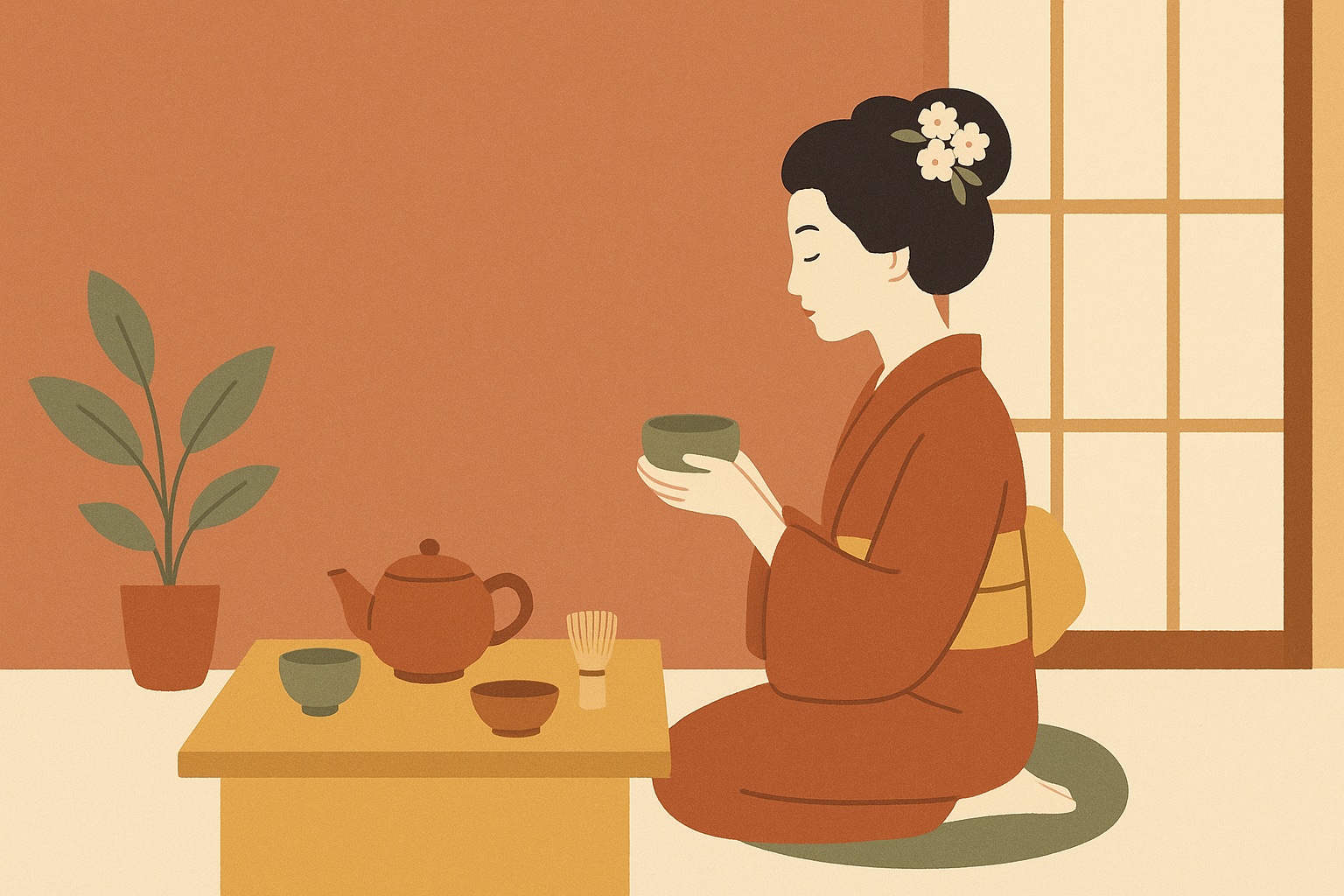 Ilustración: Maiko thé : un très spécial dans la maison de thé au Japon