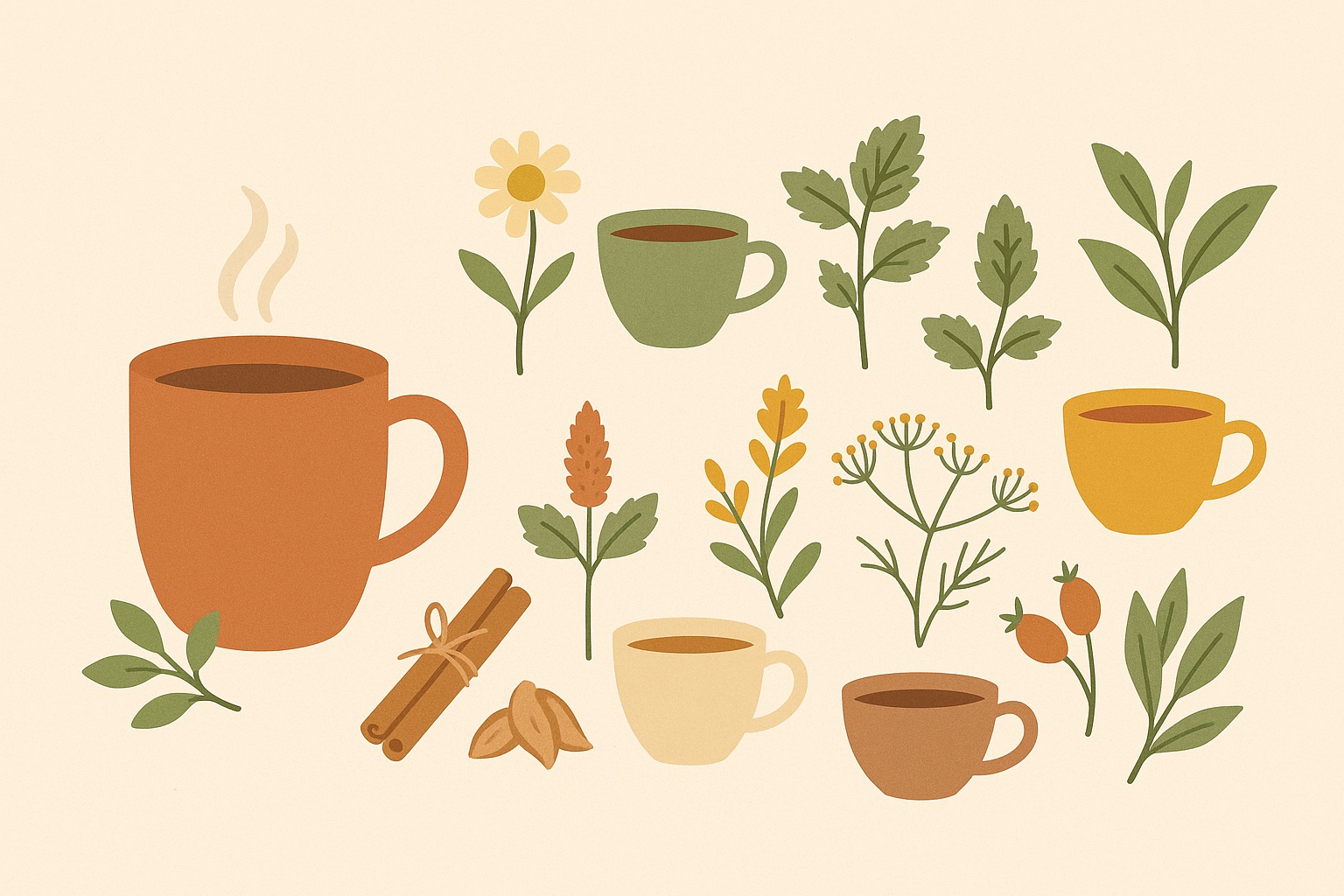 Ilustración: Las 8 infusiones básicas más utilizadas y sus propiedades