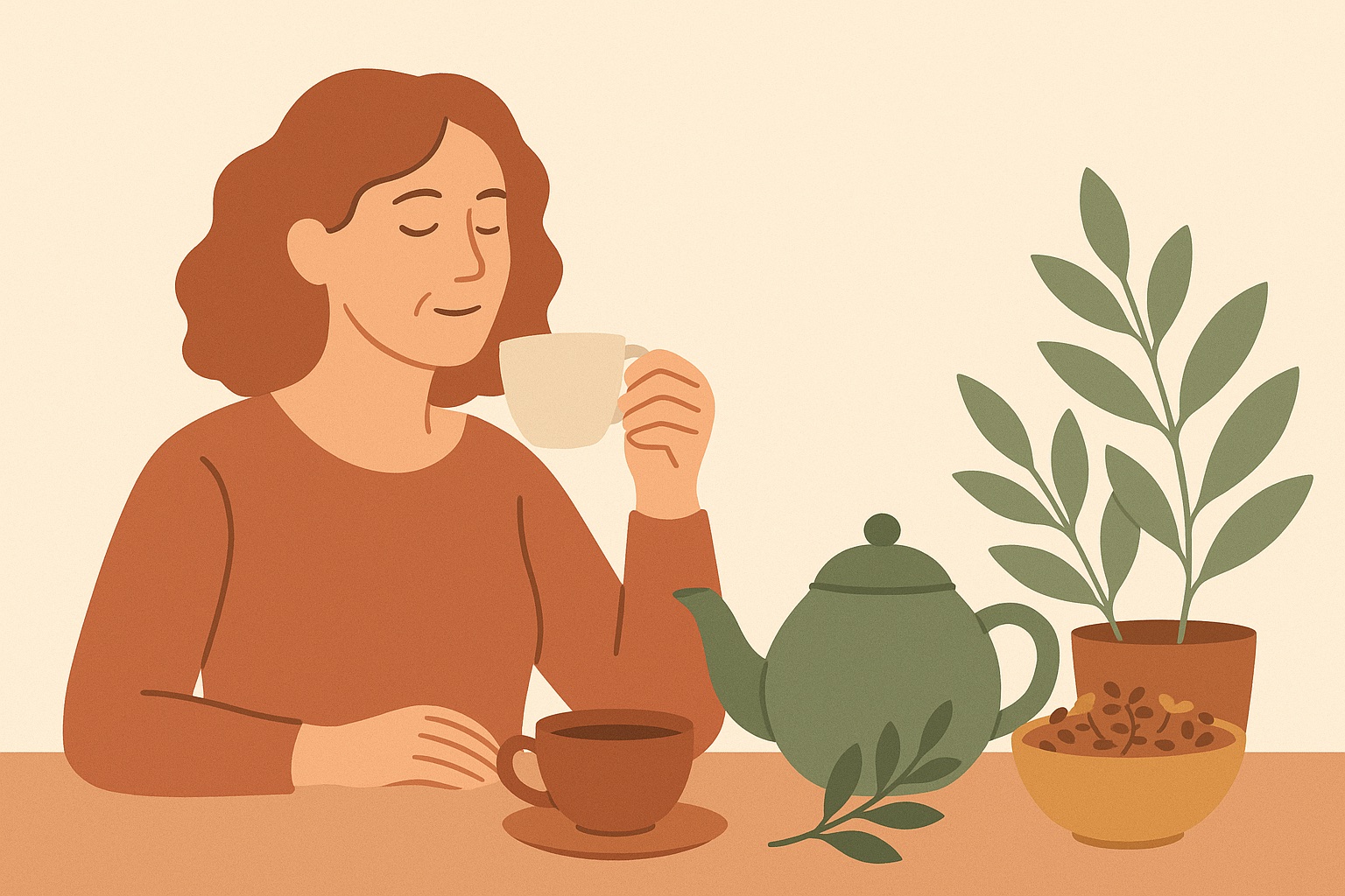 Ilustración: Ménopause : thés, infusions et plantes naturelles