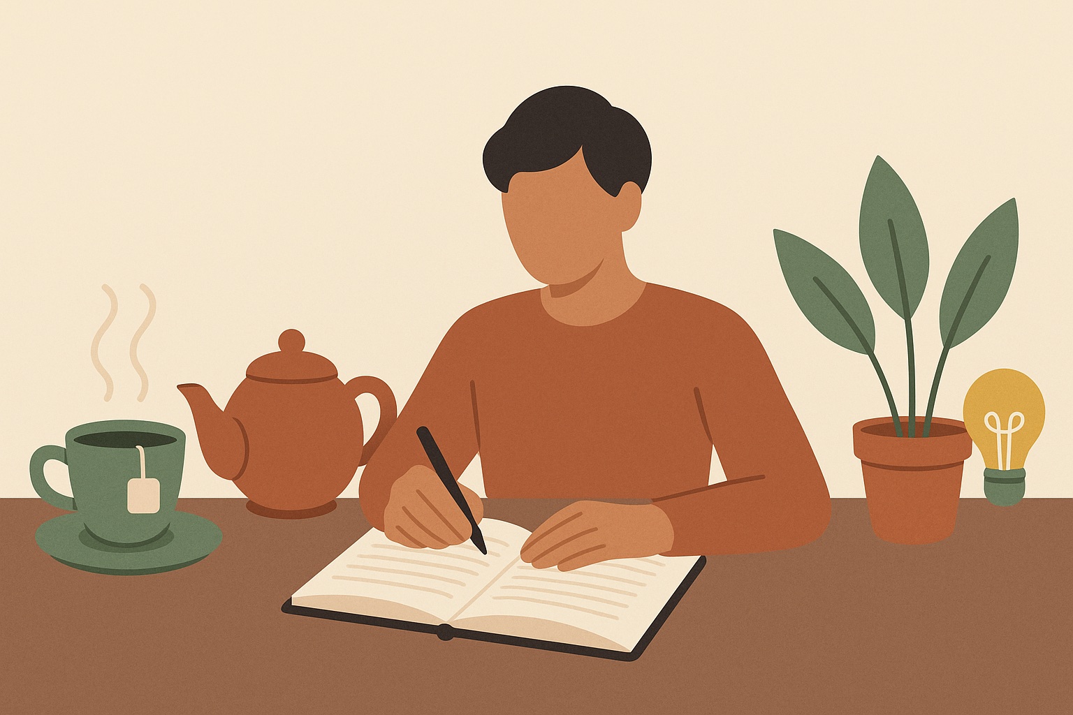 Ilustración: Infusiones, creatividad y escritura: ¿cuáles te ayudan a ser más productivo?