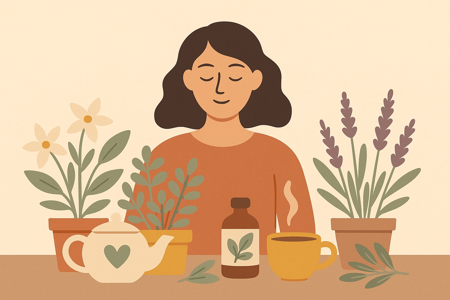 Ilustración: Plantas medicinales para combatir el estrés y la ansiedad