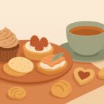 Ilustración: Miniaturas dulces y saladas para la hora del té