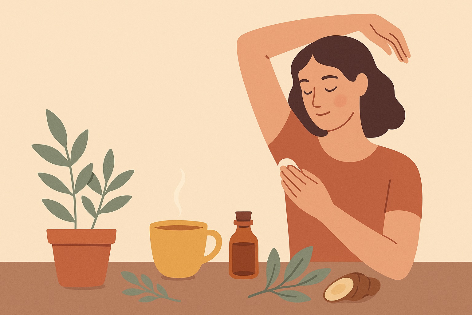 Ilustración: Remedios caseros y plantas medicinales para reducir el sudor