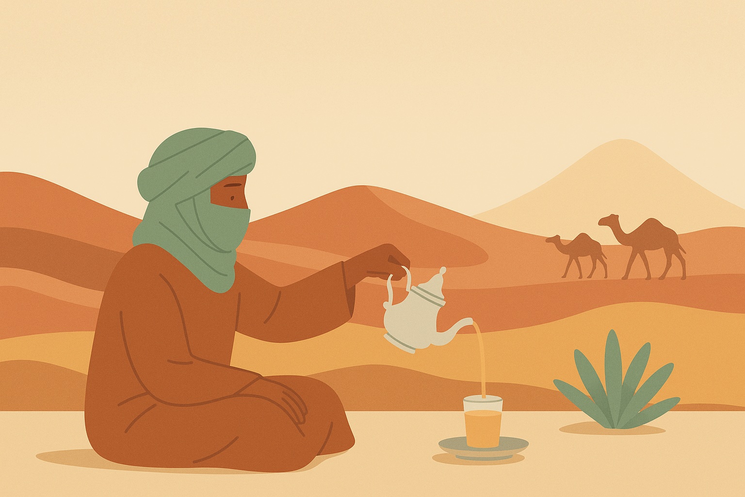 Ilustración: Sahara and tea: a great love story