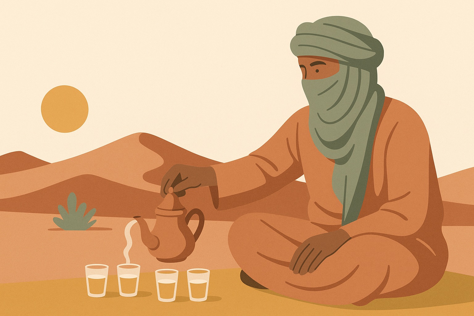 Ilustración: Sáhara y el té: una gran historia de amor