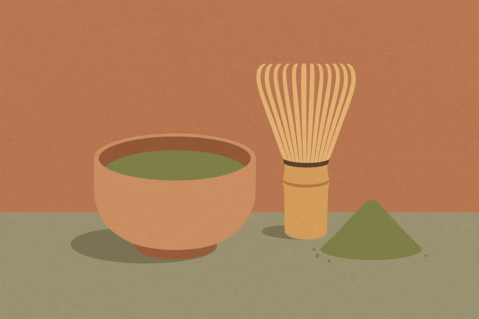 Ilustración de té matcha — Aromas de Té