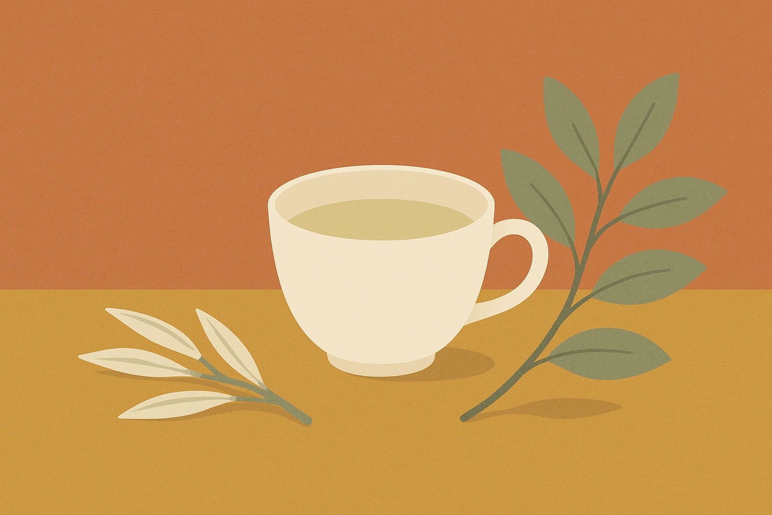 Ilustración de té blanco y oolong — Aromas de Té