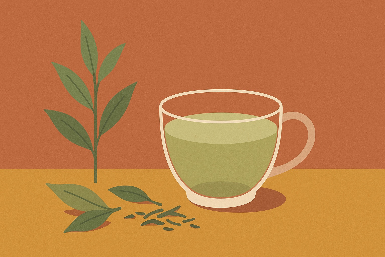 Ilustración de té verde — Aromas de Té