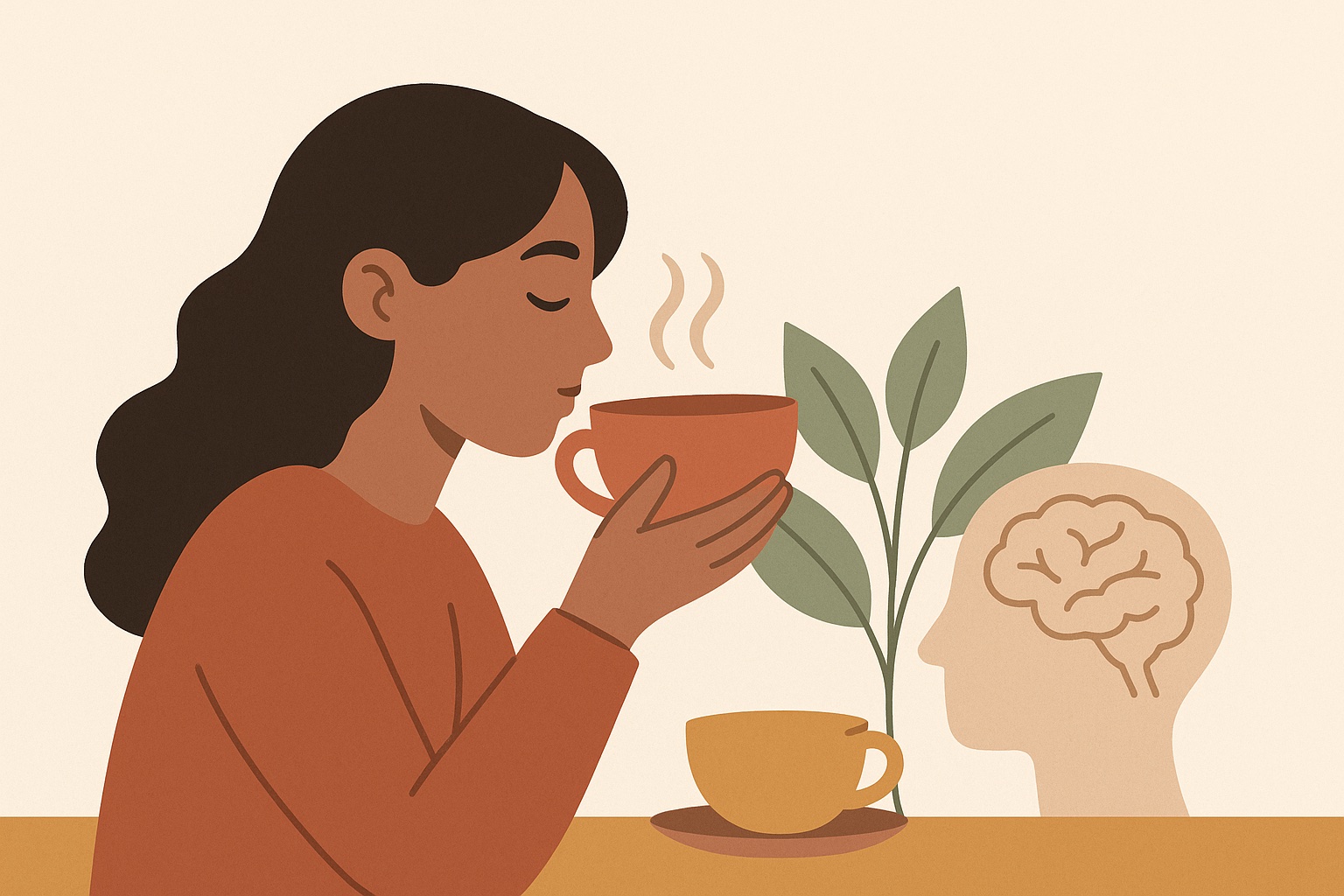 Ilustración: Beneficios del té para la salud mental
