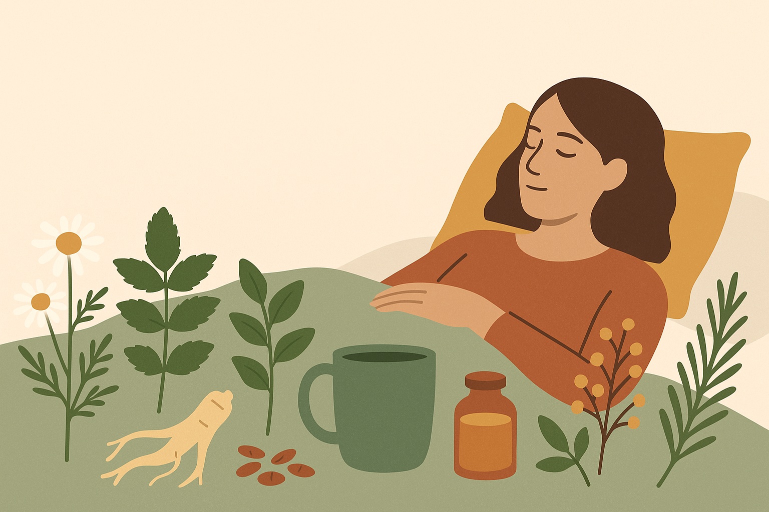 Ilustración: 5 plantas medicinales y otros secretos para combatir el cansancio y descansar