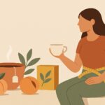 Variedades de té para perder peso Ilustración: Perder peso con té verde y melocotón