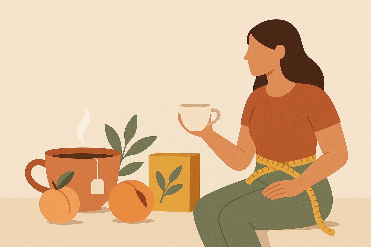 Ilustración: Perder peso con té verde y melocotón