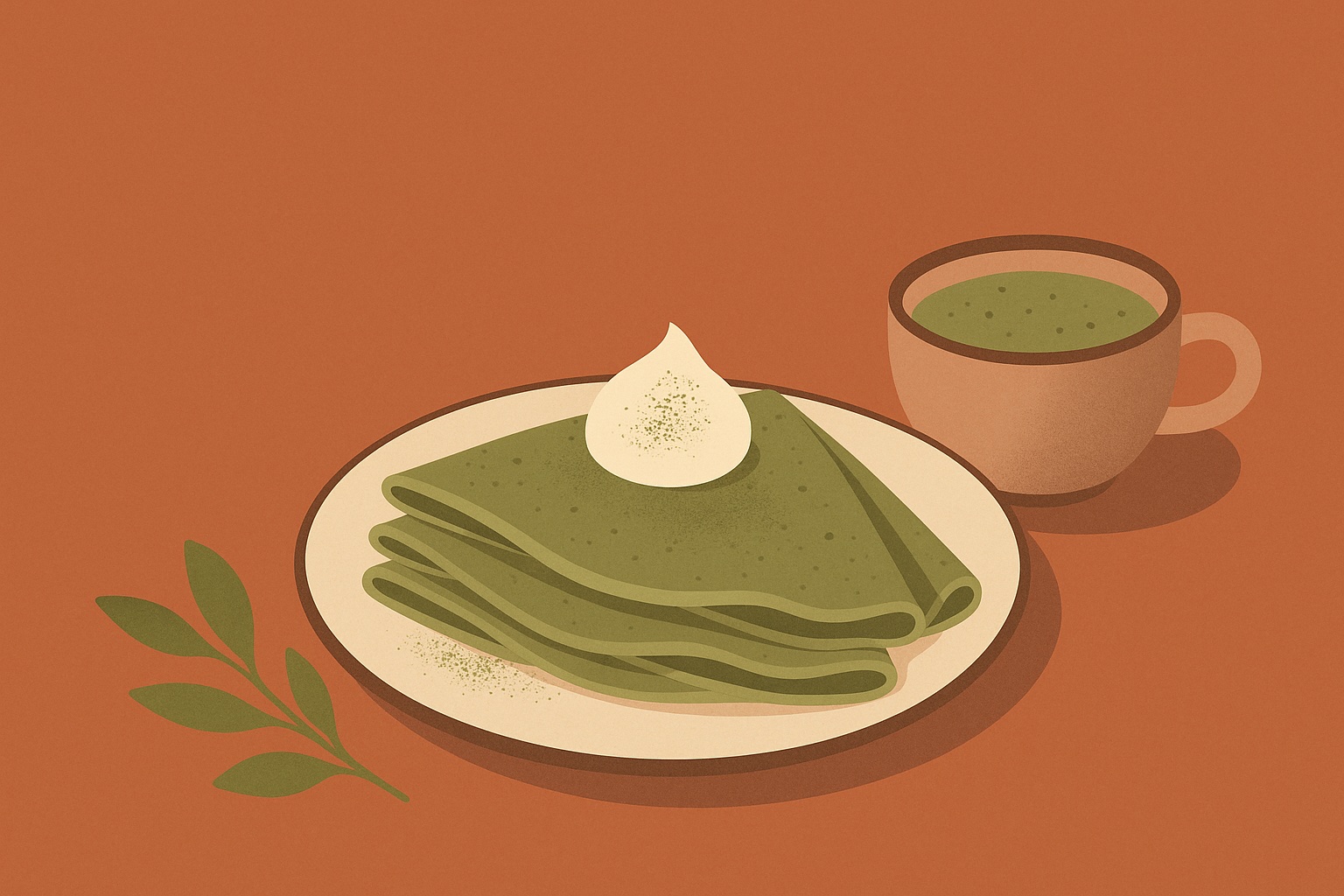 Ilustración: Crepes de Té verde matcha, caerás en la tentación