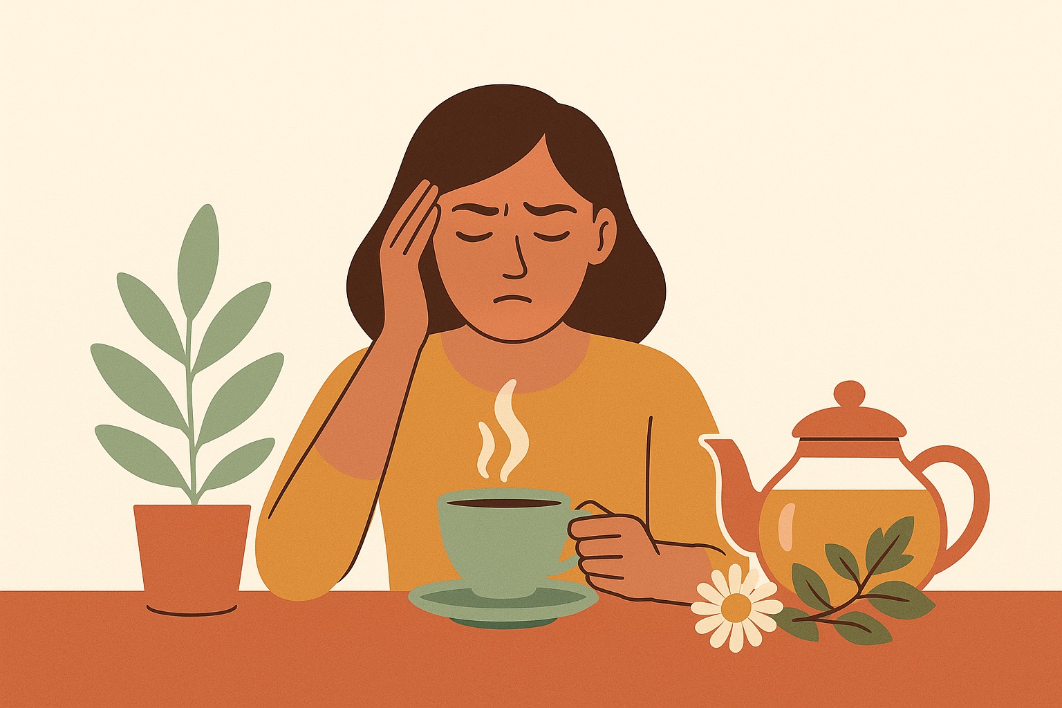 Ilustración: Cómo reducir el dolor de cabeza con tés e infusiones naturales