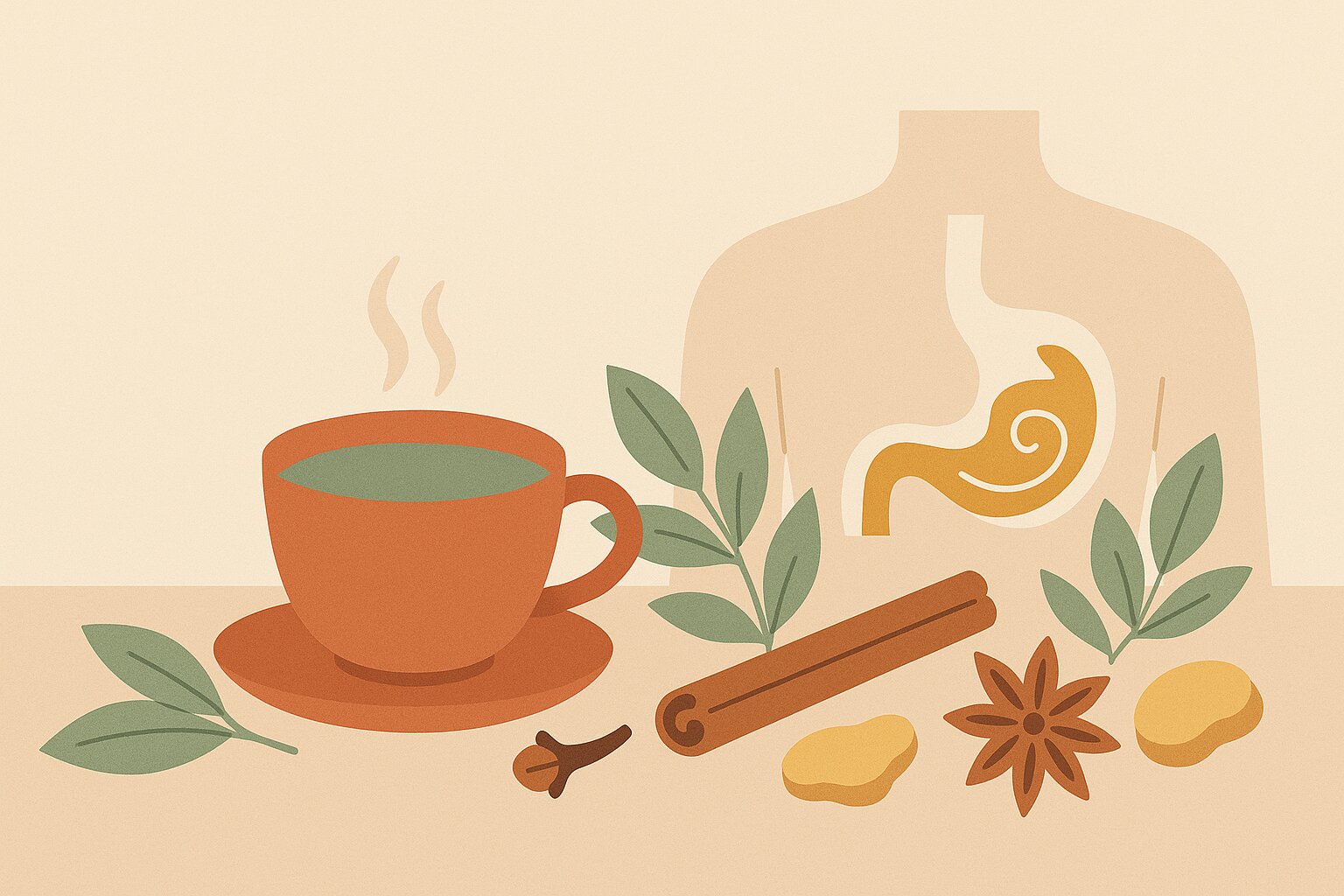 Ilustración: Tea Spices: protects your stomach with them
