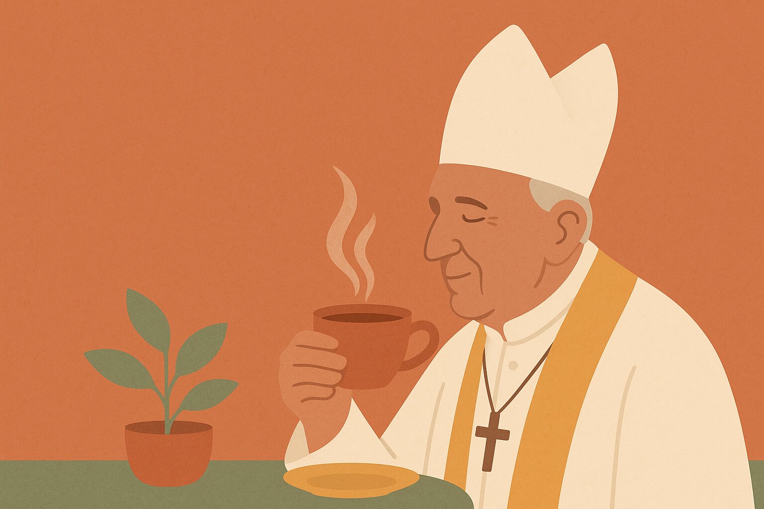 Ilustración: Papst: wissen so gut, dass Sie den Tee fühlen?