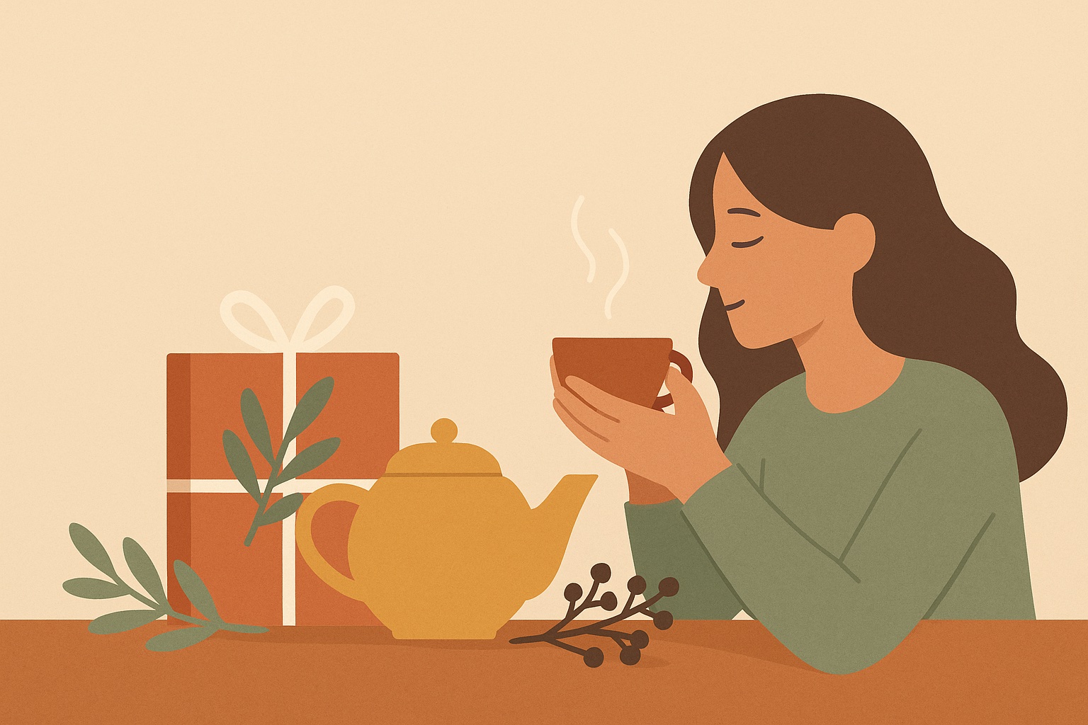 Ilustración: Ce thé de cadeau de Noël, source de santé et le bien-être