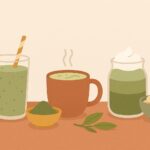 Smoothies y otras bebidas saludables con té matcha Ilustración: Smoothies y otras bebidas saludables con té matcha