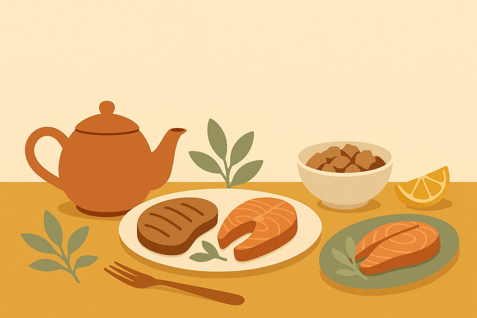 Ilustración: Recetas con té (segunda parte): carnes y pescados