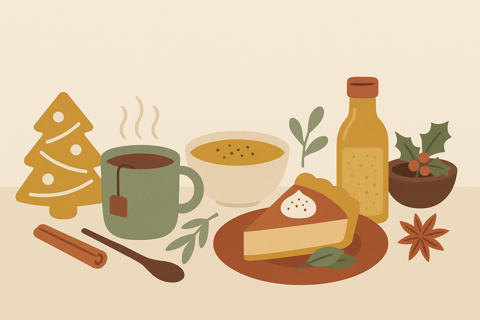 Ilustración: Recetas y salsas elaboradas con té para Navidad (primera parte)