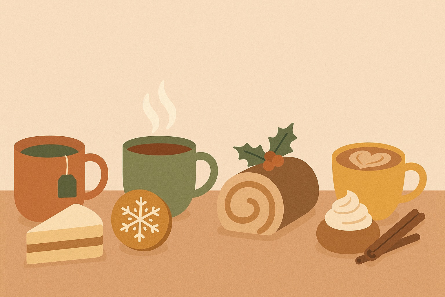 Ilustración: 4 postres con té y café para esta Navidad