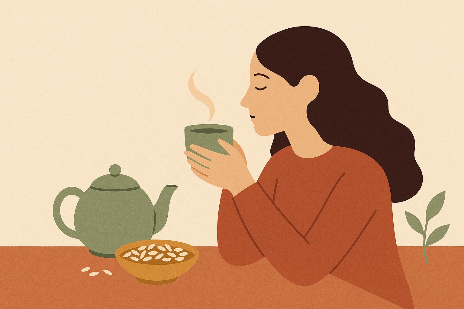 Ilustración: E perché non un tè verde di riso? Abbiate il coraggio di provare qualcosa di nuovo