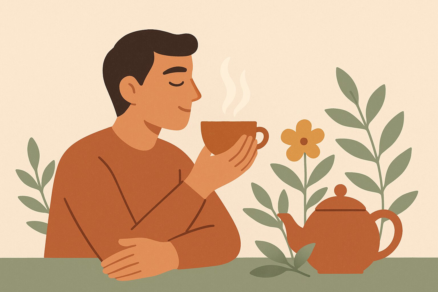 Ilustración: Il célèbre l’arrivée du printemps avec des arômes de thé,