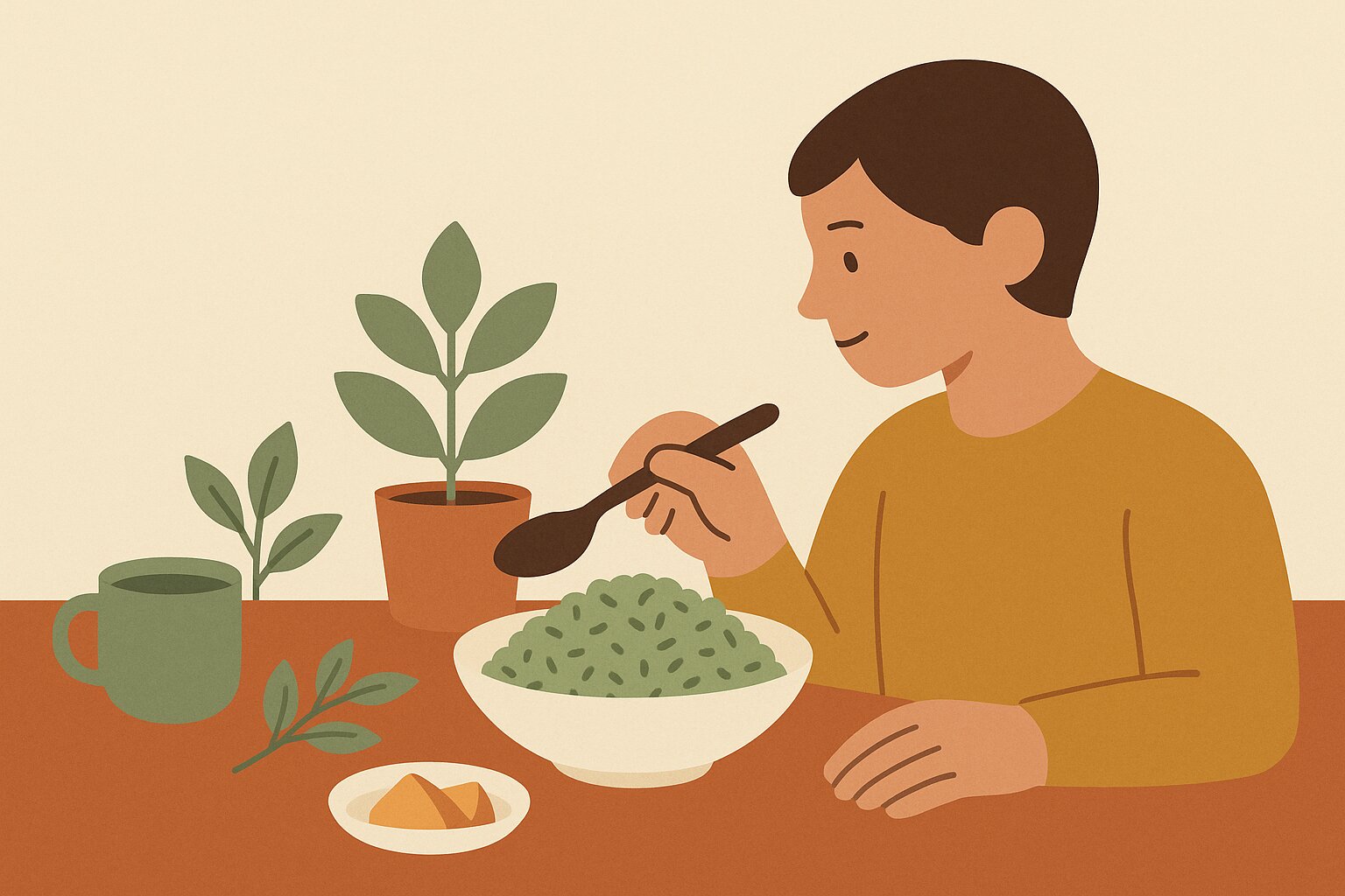 Ilustración: And why not a green tea rice? Dare to try something new